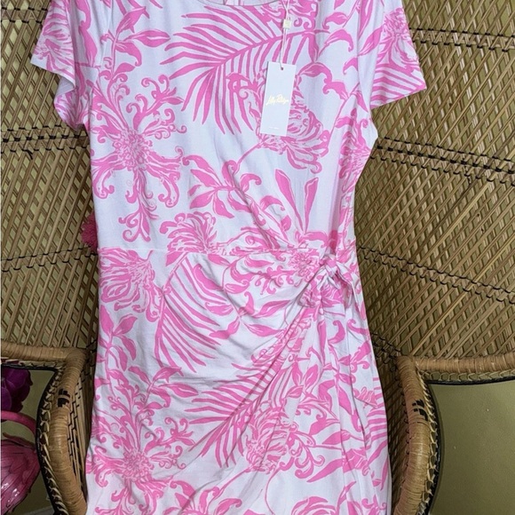 Lilly Pulitzer Pink Tropical Mini Romper Dress - Picture 3 of 4